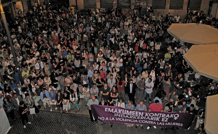 Una concentración contra convocadas por el movimiento feminista en Durango en contra la violencia machista en Durango.