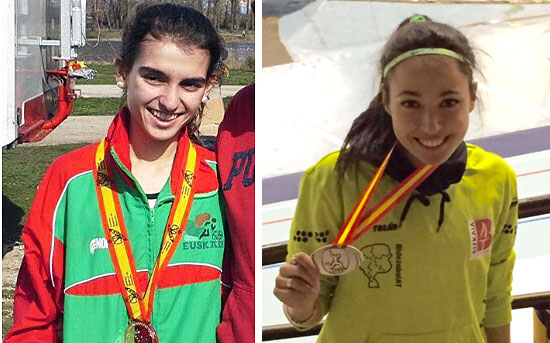 Aitana Merino y Dounia Mahassin con sus respectivas medallas.