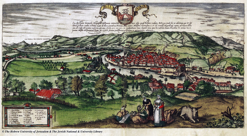 Bilbao. Ilustración de la obra Civitates Orbis terrarum (año 1575). 
