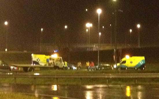 Corte total de la N-634 en Iurreta por la colisión de dos turismos