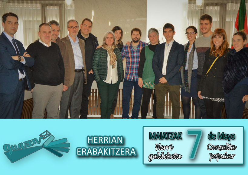 Zornotzako alkateak eta zinegotziek babesa eman diote maiatzaren 7ko herri-galdeketari