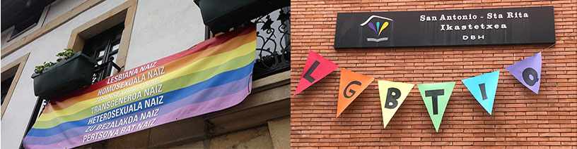 Durango y Abadiño lucen carteles contra la homofobia y la transfobia