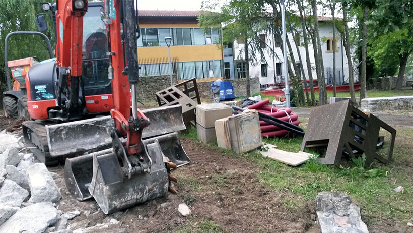 Se reanudan las obras del parque Benita Uribarrena tras unas semanas de parón
