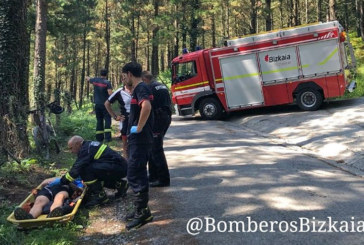 Segundo ciclista rescatado por los bomberos en dos días en una pista forestal de Atxondo