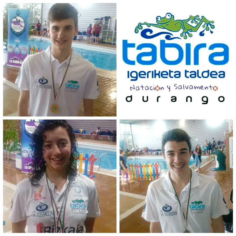nadadores tabiarait Lucia Jiménez, Adrián Fernández, Julen Azkarate Santurtzi