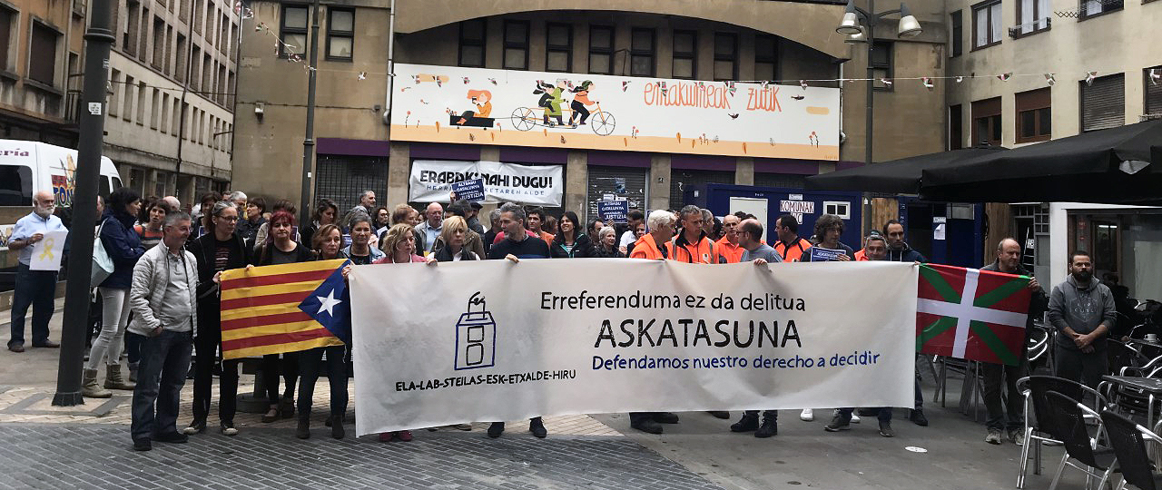 La mayoría sindical sale a la calle en Durangaldea para reiterar que “votar no es un delito”