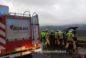 Un conductor es evacuado al hospital de Galdakao tras sufrir una salida de calzada en Abadiño