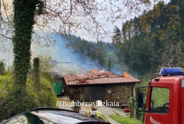 El caserío Aldegoiena de Mañaria queda calcinado por un incendio