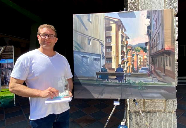 Eduardo Alsasua gana el concurso de pintura al aire libre de Berriz