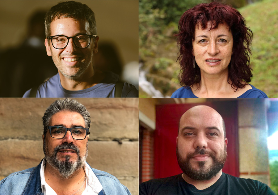 Alfonso Arroyo, David Hernández, Sabina Méndez y J.A. Fernández, candidatos de Podemos en la zona