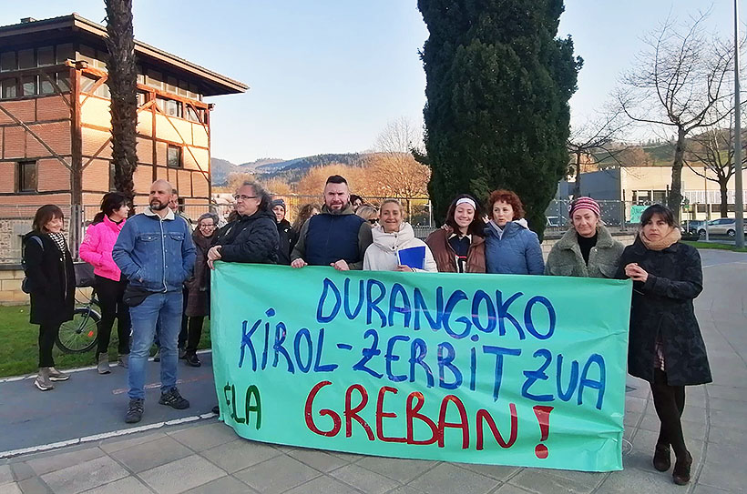 La plantilla en huelga de Durango Kirolak realiza una propuesta «para solucionar el conflicto»