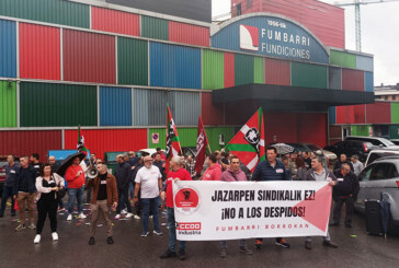 Compañeros del delegado sindical de CCOO despedido en Fumbarri se hacen sentir en San Roke