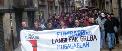 Operarios de Fumbarri volverán a manifestarse mañana en defensa de sus empleos