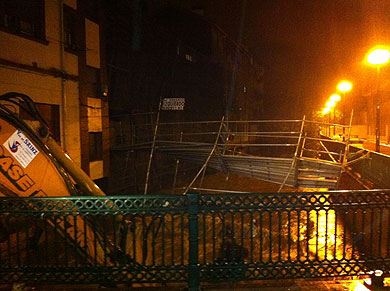 El temporal deja un rastro de bajos inundados y el Ibaizabal se desborda junto a Baqué