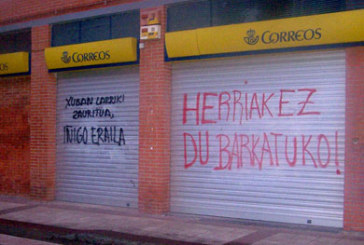 Elorrio amanece con pintadas contra la Ertzaintza e Interior