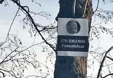 El Ayuntamiento retirará una placa colocada anónimamente en recuerdo de Jon Idigoras