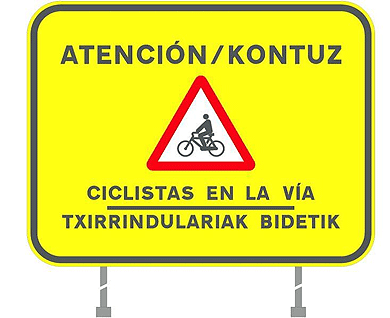 Unos paneles informativos alertarán de la presencia de cicloturistas en la N-634
