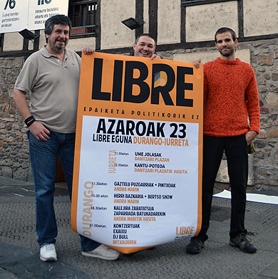 Epaiketa politikoak gelditzeko ‘Libre Eguna’ antolatu dute Durangon eta Iurretan