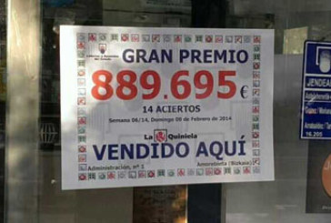 Sellan en Amorebieta una quiniela de 890.000 euros