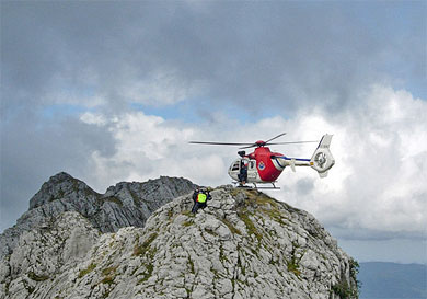 Rescatado un montañero en el Anboto tras una complicada operación en helicóptero