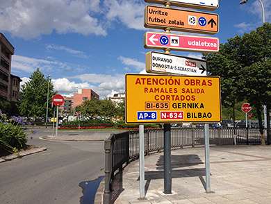 Cerradas las salidas desde el antiguo peaje de Amorebieta hacia Gernika y Bilbao