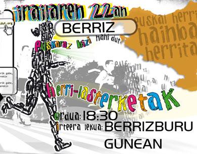 Euskaraz bizi nahi dut ekimenaren aldeko lasterketa egingo dute Berrizen