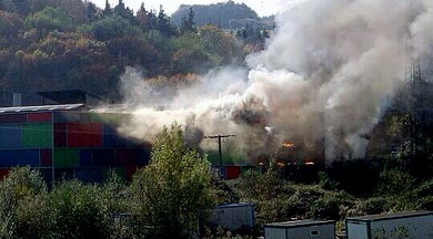 Extinguido el aparatoso incendio desatado en Fumbarri