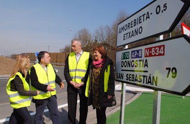 Un ramal en la BI-635 evitará el paso de 1.500 vehículos diarios por Amorebieta desde mañana