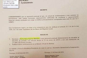EH Bildu denuncia en las redes la contratación de Idoia Agorria por parte del Ayuntamiento