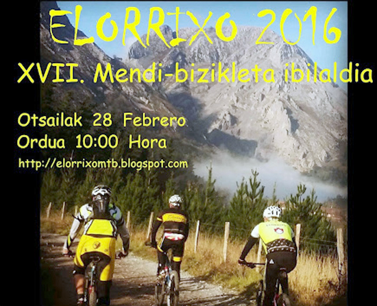 Lau ibilbide izango ditu Elorrioko mendi bizikleta martxak, zortzi urtetik gorako zaleentzako