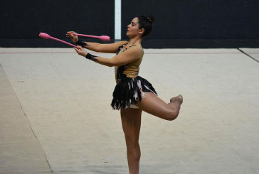 La gimnasta del Uztai taldea Ane Trancho, subcampeona de Bizkaia individual y oro en mazas