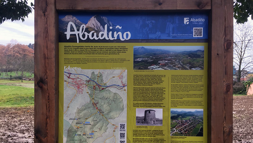 Abadiño señaliza rutas de paseo, elementos de su patrimonio y caseríos de productores locales