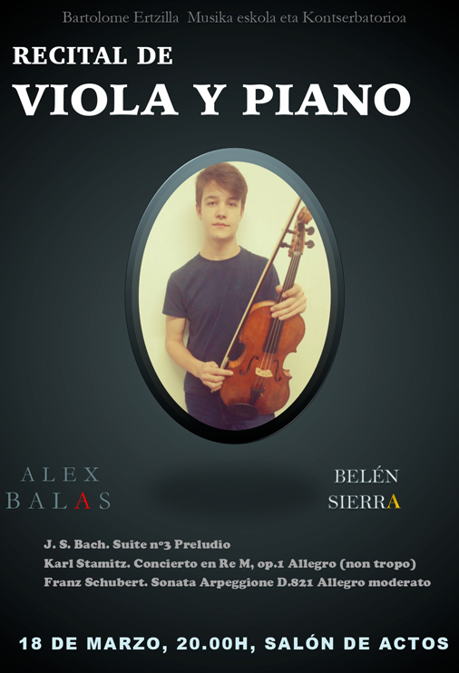 Cartel recital alex balas viola conservatorio
