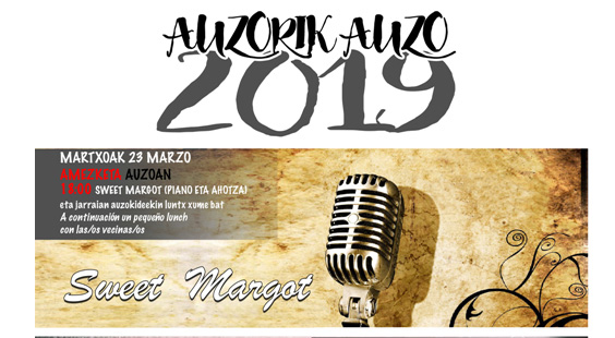 Sweet Margot bikote durangarra, Olatz Salvador eta Gontzal Mendibil arituko dira Iurretako auzoetan