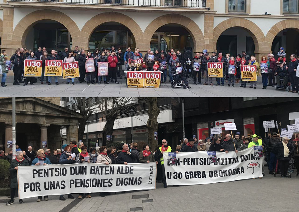 Sindicatos y asociaciones de Durango y Amorebieta se movilizan en apoyo a la huelga del 30 de enero