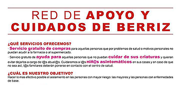 Berriz y Elorrio ponen en marcha redes de apoyo a personas necesitadas ante el Covid-19