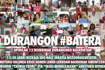 Animan a colgar la ikurriña en los balcones por el Aberri Eguna y a guardar un minuto de silencio