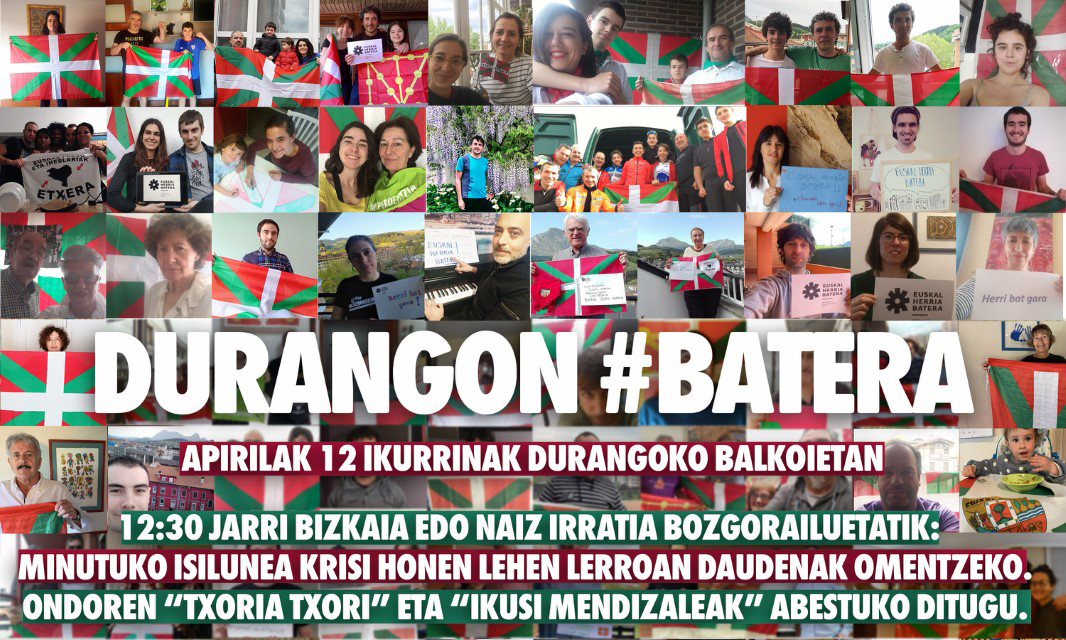 Animan a colgar la ikurriña en los balcones por el Aberri Eguna y a guardar un minuto de silencio