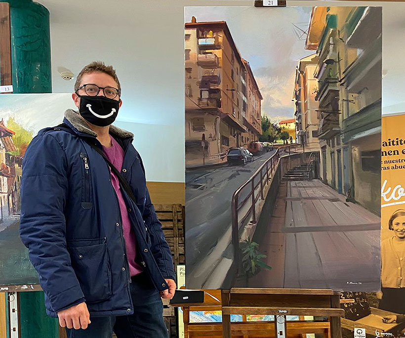 Eduardo Alsasua gana el concurso de pintura al aire libre de Berriz