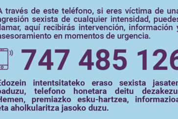 Amorebieta mantendrá activo un servicio telefónico para víctimas de violencia machista todo el verano