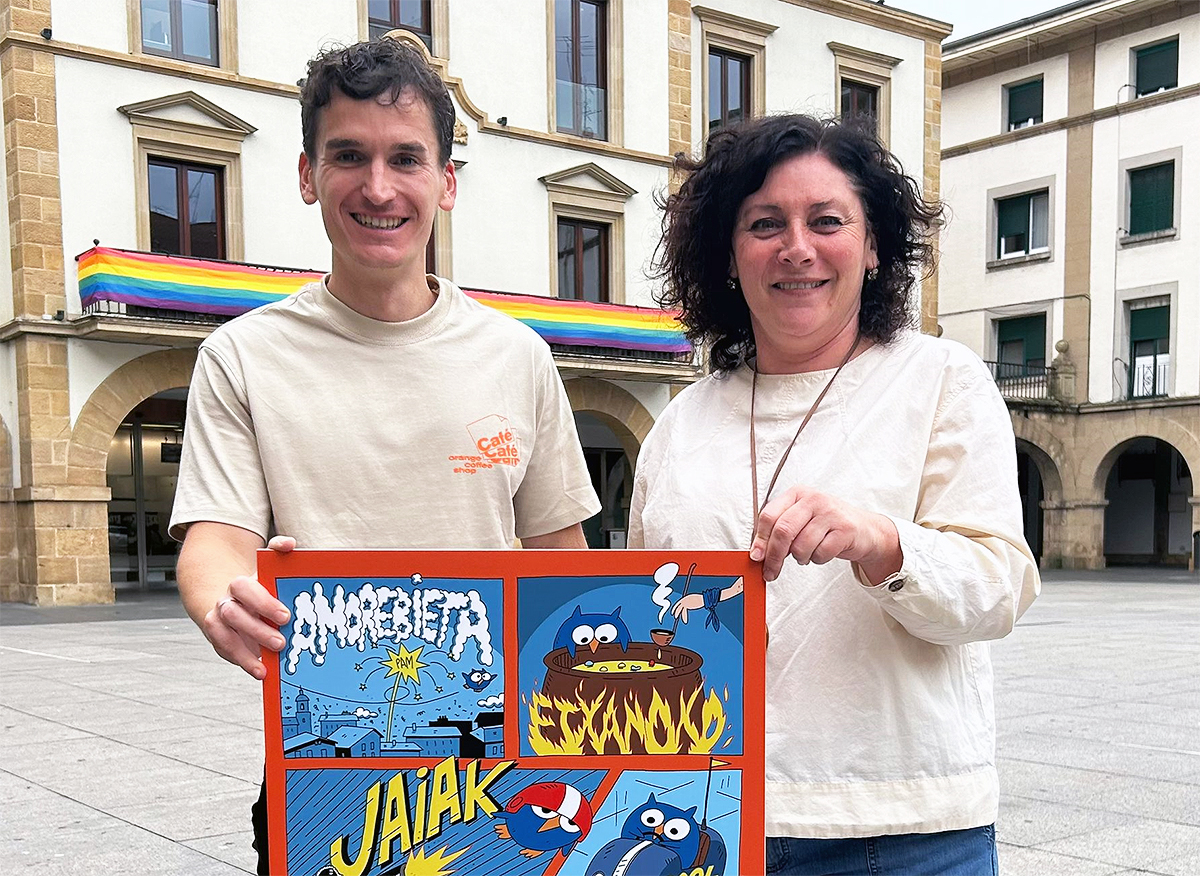 Un cartel con estética de cómic del zornotzarra Igor Fernández anunciará las fiestas del Karmen