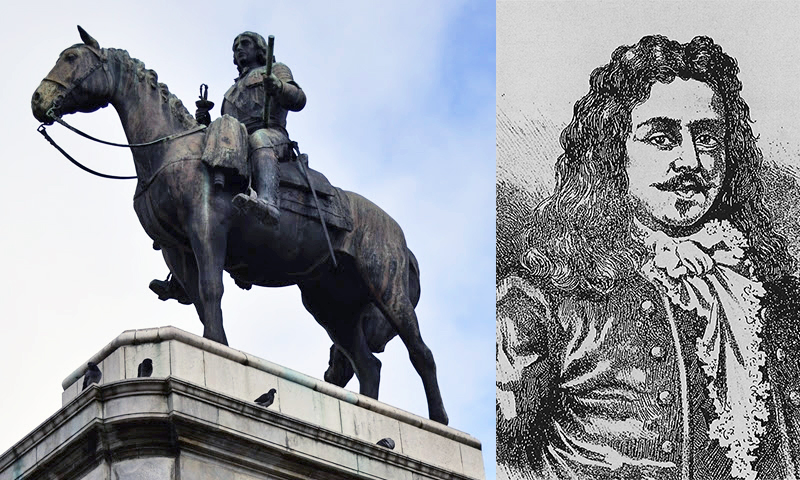 Estatua ecuestre en la plaza Zabala de Montevideo. Bruno Mauricio Zabala.