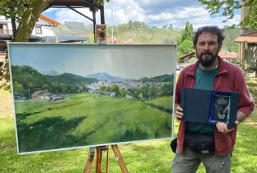 Fernando de Vicente gana el tercer premio y el galardón local en el concurso de pintura de Berriz