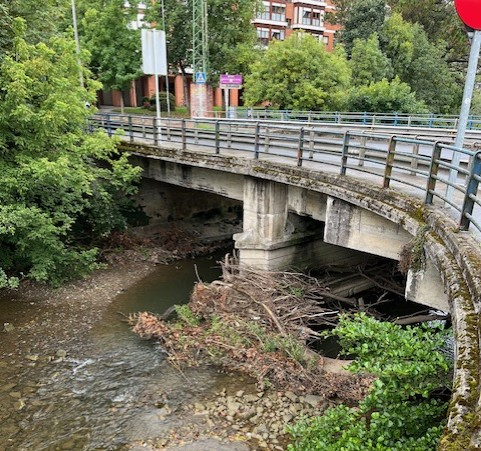 Los ayuntamientos de Durango e Iurreta acuerdan limpiar el cauce del río bajo el puente de Francisco Ibarra