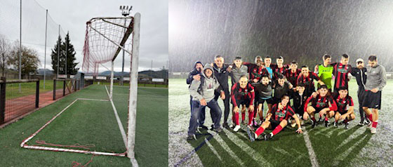 Denuncian un “sabotaje” en el campo de fútbol de Larrakozelaia