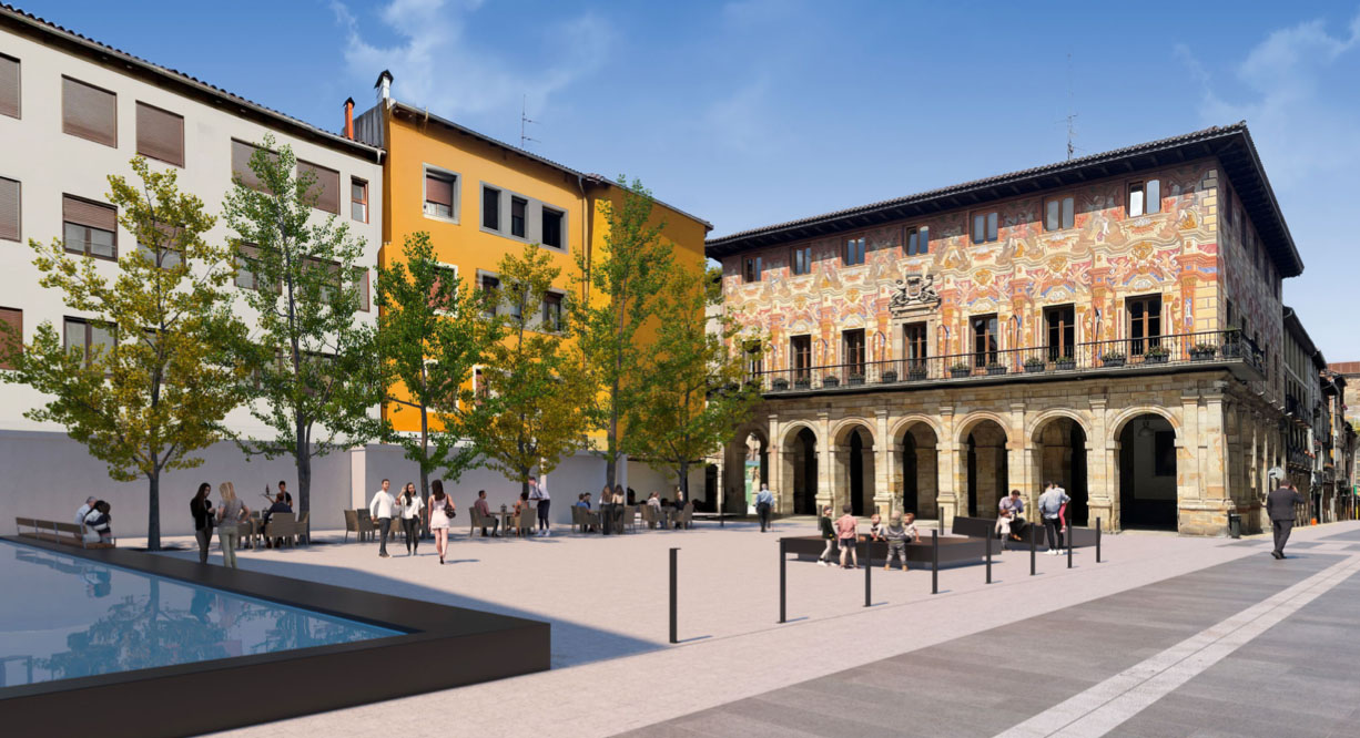 La nueva plaza del Ayuntamiento tendrá una innovadora fachada de espejo, arbolado y zonas de descanso