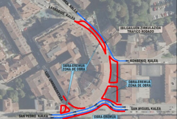 Nuevos cortes de tráfico en la calle Karmen desde mañana por las obras de peatonalización