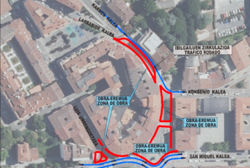 Las obras de peatonalización de la calle Karmen provocan cambios circulatorios en ‘La Patata’